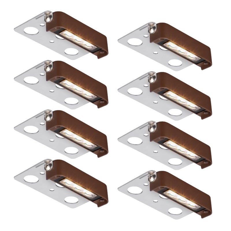 LEONLITE 8-Pack 4 Inch LED Hardscape Lighting, Update Retaining Wall Lights, LED Landscape Lighting, 12 AC/DC Paver Light Low Voltage, 2W Outdoor Step Lights, 2700K Soft White, ETL - Image 1